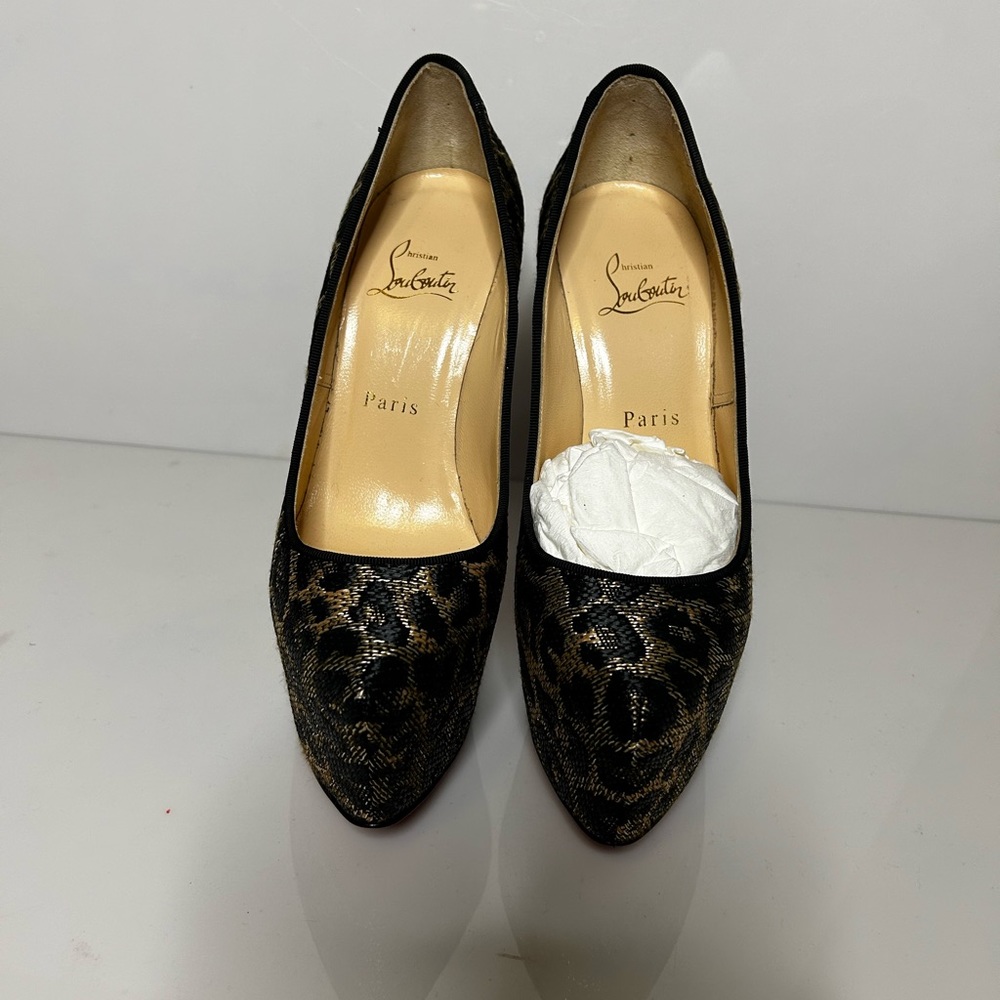 Christian Louboutin Daffodile Leopard Jacquard Pumps Heels